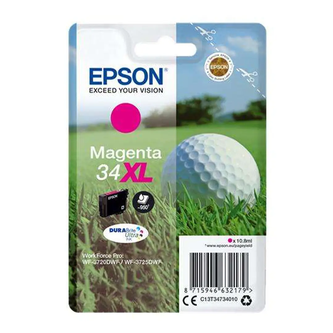 Epson T3473 (34XL) Magenta Cartucho de Tinta Original - C13T34734010 1