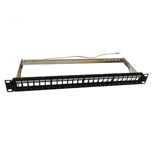 WP Patch Panel de 24 Puertos RJ45 UTP - 1U IDC sin Apantallar - Color Negro
