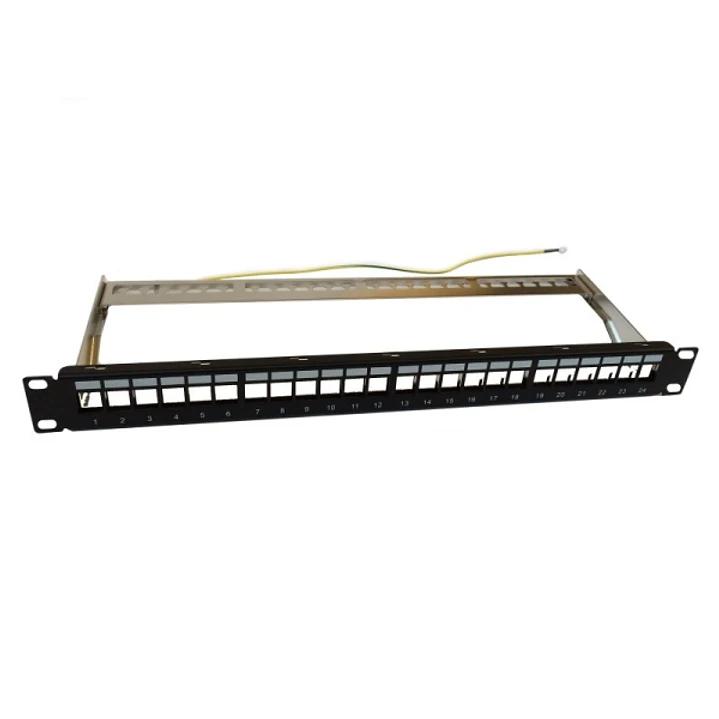 WP Patch Panel de 24 Puertos RJ45 UTP - 1U IDC sin Apantallar - Color Negro 1