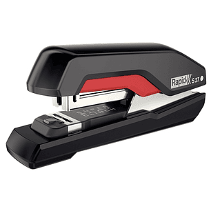 Rapid S27 Grapadora de Sobremesa Compacta - Hasta 30 Hojas - Para Grapas 24/6, 26/6 - Color Negro/Rojo