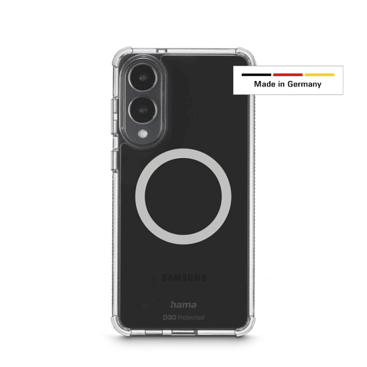 Hama Extreme Protect Funda para Samsung Galaxy S25 Edge - Magnetico - Antideslizante - Policarbonato - Proteccion D3O - Bordes Elevados - Color Transp 1