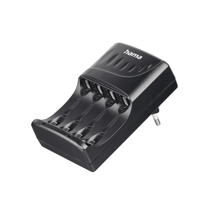 Hama Cargador de Pilar Recargables AA y AAA - Luz LED - Proteccion de Sobrecarga - Temporizador - Color Negro 1