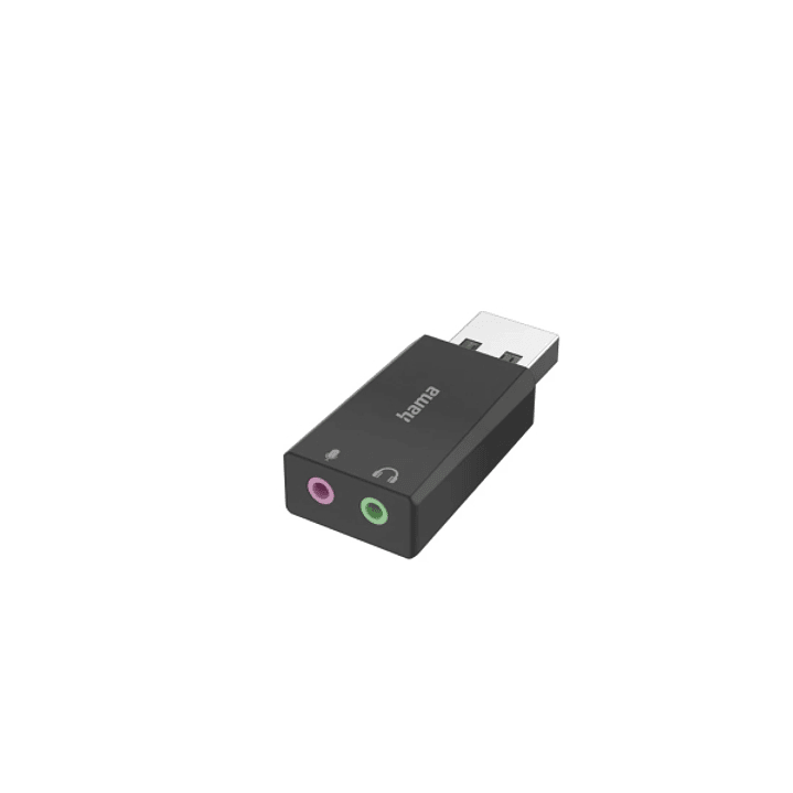 Hama Essential Adaptador de Audio - USB-A Macho - Jack 3.5 Hembra x2 - Estereo - Color Negro 1