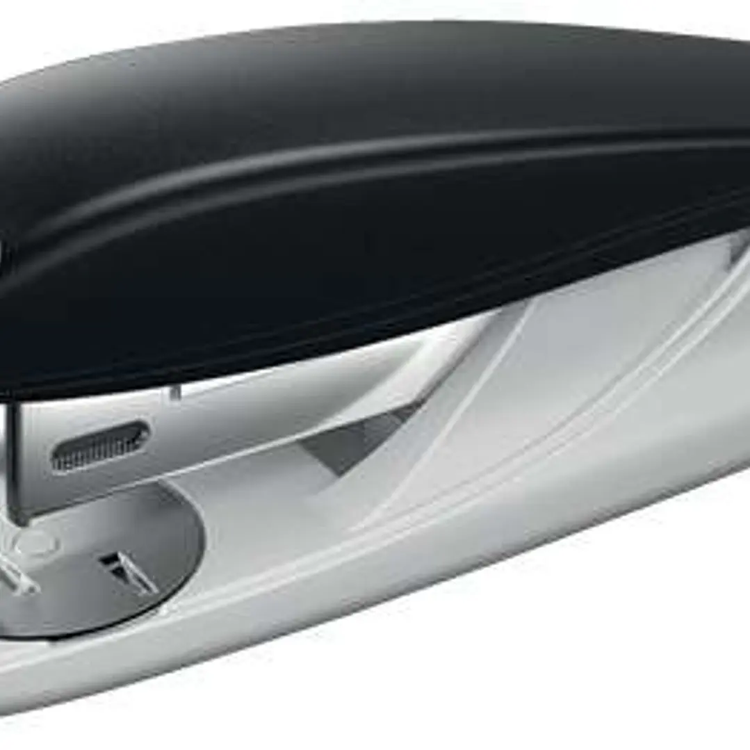 Petrus 210 Grapadora de Sobremesa - Grapa hasta 25 Hojas - Extraegrapas Integrado - Grapado Abierto, Cerrado y Clavado - Color Negro 1