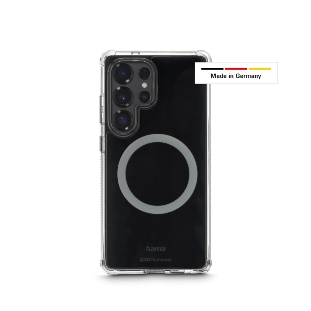 Hama Extreme Protect Funda para Samsung S25 Ultra - Magnetico - Antideslizante - Policarbonato - Proteccion D3O - Bordes Elevados - Color Transparente 1