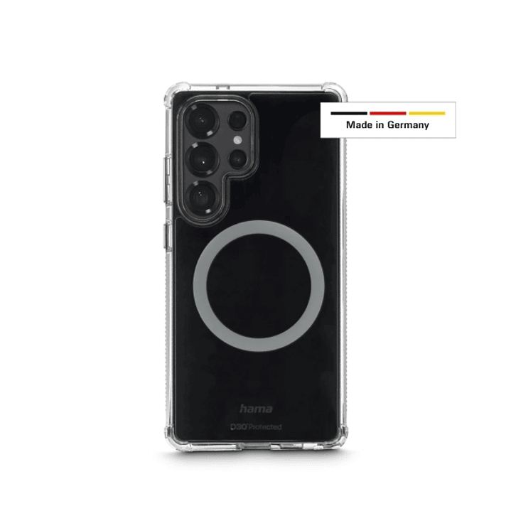 Hama Extreme Protect Funda para Samsung S25 Ultra - Magnetico - Antideslizante - Policarbonato - Proteccion D3O - Bordes Elevados - Color Transparente 1
