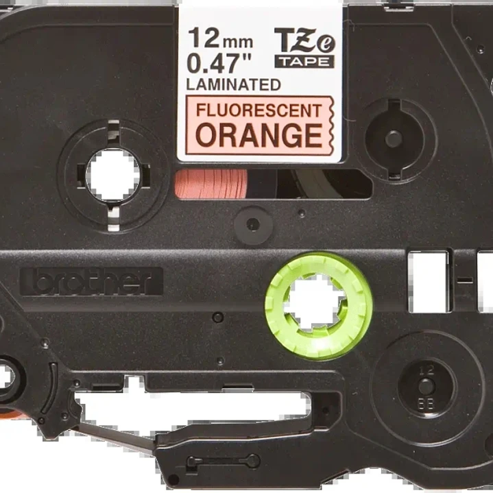 Brother TZeB31 Cinta Laminada Fluorescente Original de Etiquetas - Texto negro sobre fondo naranja - Ancho 12mm x 5 metros 1