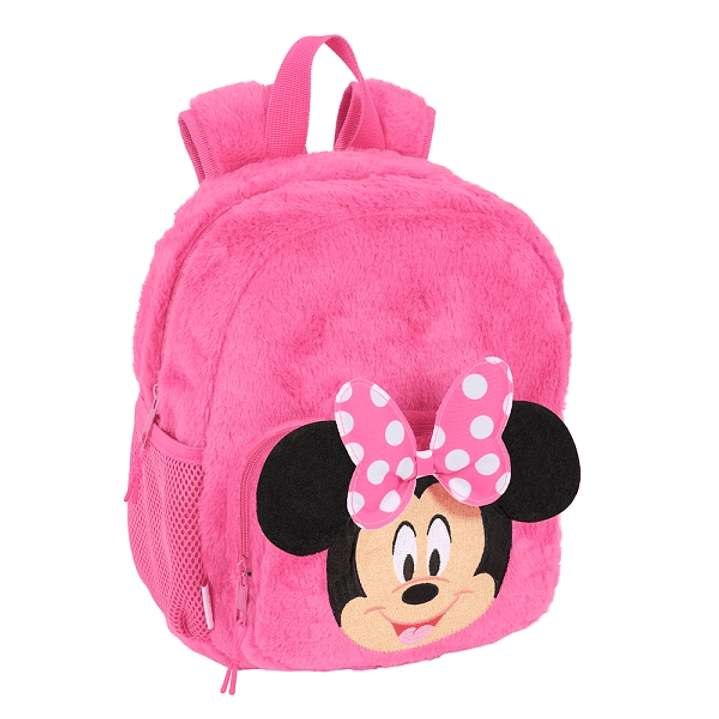Safta Minnie Mouse Mochila Guarderia de Peluche - Textura Suave - Tarjeta de Identificacion - Asa de Mano Superior - 6L - 220x100x270mm - Color Rosa 1