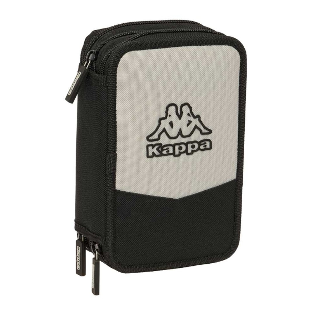 Safta Kappa Grey Plumier de 3 Pisos - 37 Piezas - 1.3L - Goma - Lapiz - Boligrafos - Sacapuntas - Reglas - 16 Colores - 14 Rotuladores - 125x55x195mm  1
