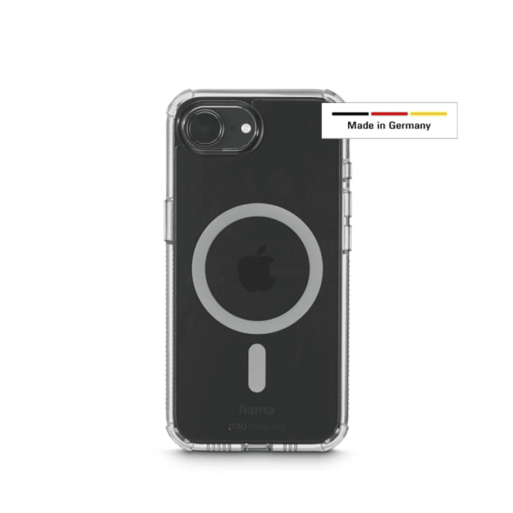 Hama Extreme Protect Funda para iPhone 16E - Magnetico - Antideslizante - Policarbonato - Proteccion D3O - Bordes Elevados - Color Transparente 1