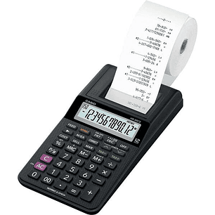 Casio HR-8RCE Calculadora Impresora de Sobremesa Compacta - Pantalla de 12 Digitos - Impresion de 2 Lineas por Segundo - Color Negro