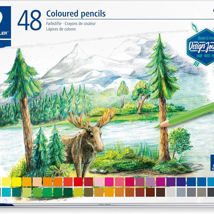 Staedtler 146C Caja Metalica con 48 Lapices de Colores - Mina Suave - Colores Surtidos 1