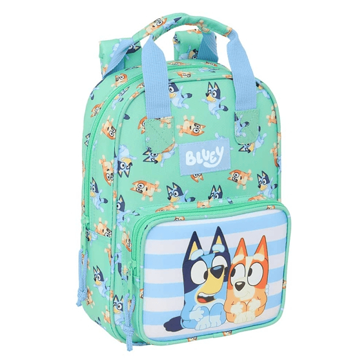 Safta Bluey Sisters Mochila Infantil - Bolsillo Frontal - Hombreras Acolchadas - Asa Forrada - 4.5L - Material Duradero - 200x80x280mm - Color Azul 1