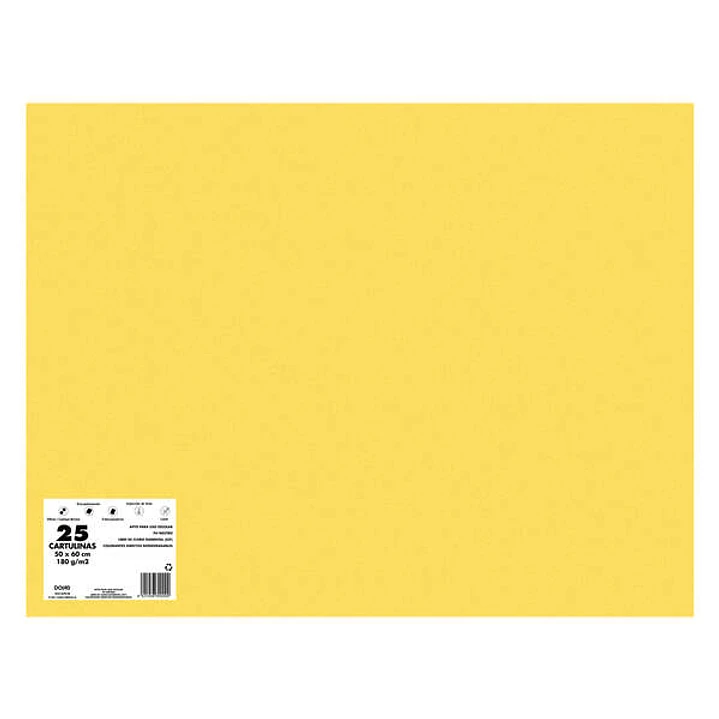 Dohe Pack de 25 Cartulinas de 180 G/M2 - Tamaño 50x65cm - PH Neutro - Libres de Cloro Elemental - Colorantes Biodegradables - Color Oro 1