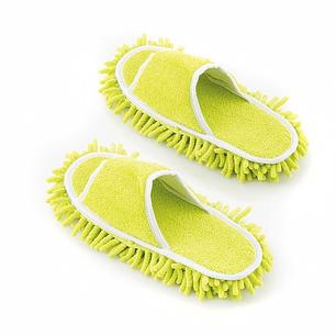 Innovagoods Mop&Go Zapatillas Mopa - Suelas con Velcro Extraibles - Facil Limpieza - Talla Unica 35-43 - Unisex - 27x11x4cm - Color Amarillo