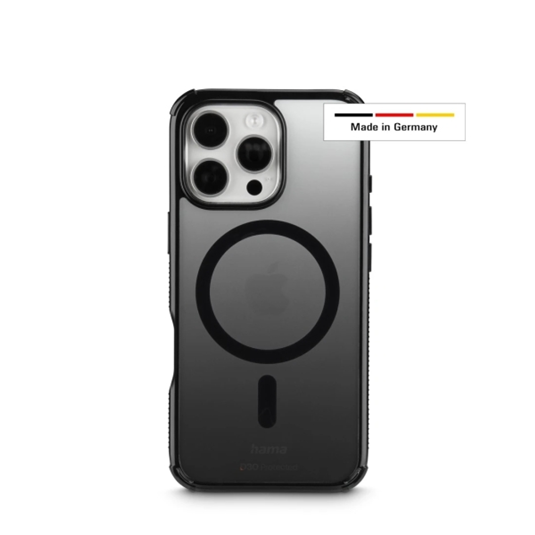 Hama Extreme Protect Funda para iPhone 16 Pro - Magnetico - Antideslizante - Policarbonato - Proteccion D3O - Bordes Elevados - Color Negro 1