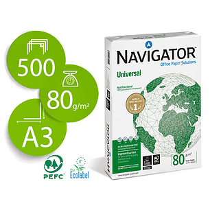 Navigator Papel A3 80gr 297x420mm (500 Hojas) Blanco