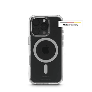 Hama Extreme Protect Funda para iPhone 16 Pro - Magnetico - Antideslizante - Policarbonato - Proteccion D3O - Bordes Elevados - Color Transparente