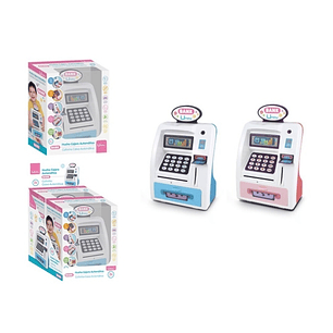Umay Hucha Electronica Diseño Cajero Automatico - Cierre con Contraseña - Ranuras para Billetes y Monedas - 2 Colores Surtidos Aleatorios