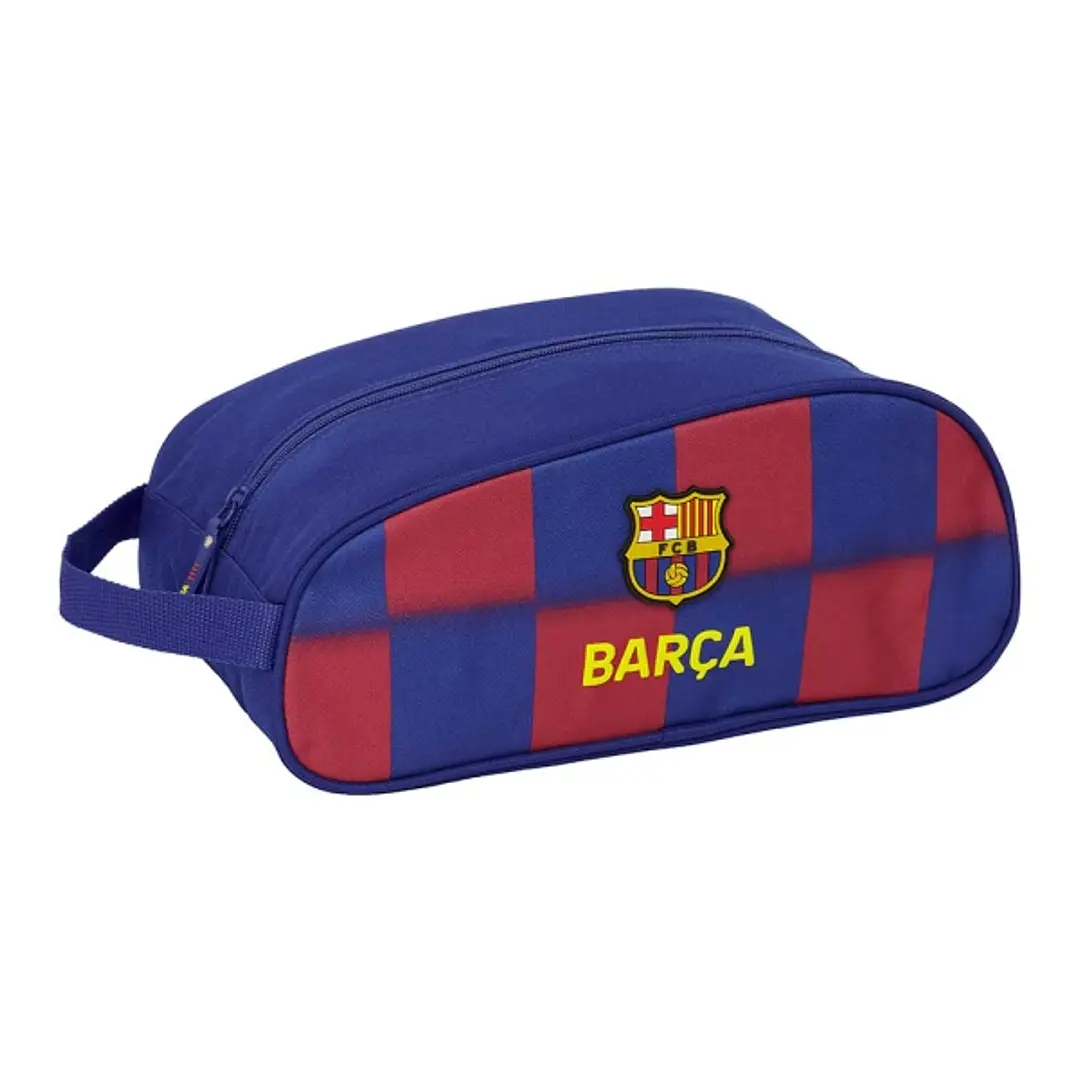 Safta F.C.Barcelona Zapatillero de 9.18L - Ovalado - Asa de Mano - Cierre de Cremallera - 34x15x18cm - Color Rojo y Azul 1