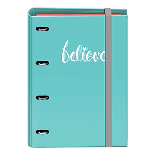 Dohe Carpeta Recambio Tamaño A4 - 4 Anillas Mixtas de 35mm - Cierre de Goma Elastica - Recambio de 100 Hojas de 90gr - Cuadricula de 5mm con Banda de 