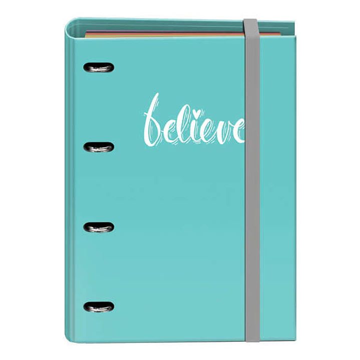 Dohe Carpeta Recambio Tamaño A4 - 4 Anillas Mixtas de 35mm - Cierre de Goma Elastica - Recambio de 100 Hojas de 90gr - Cuadricula de 5mm con Banda de  1