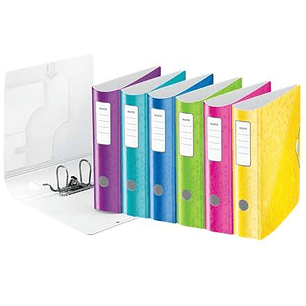 Leitz Active Wow Pack de 5 Archivadores de Palanca A4 - Lomo 82mm - Cierre con Goma Elastica - Colores Surtidos