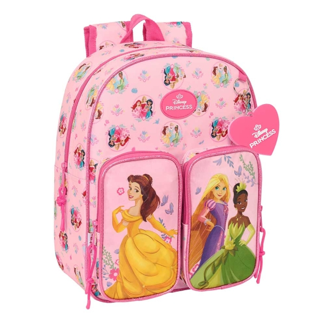 Safta Princesas Disney Mochila Infantil - Adaptable a Carro - Portabotellas - Hombreras Acolchadas - Dos Bolsillos Frontales - Asa Superior - 10L - 26 1