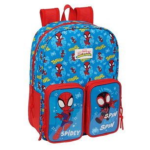 Safta Spidey Mochila Infantil - Adaptable a Carro - Portabotellas - Hombreras Acolchadas - Bolsillo Frontal - Asa de Mano - 10L - 260x110x340mm - Colo