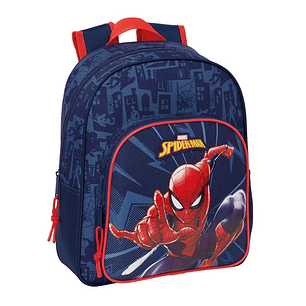 Safta Spider-Man Mochila Infantil - Adaptable a Carro - Portabotellas - Hombreras Acolchadas - Bolsillo Frontal - Asa Superior - 9L - 270x100x330mm - 