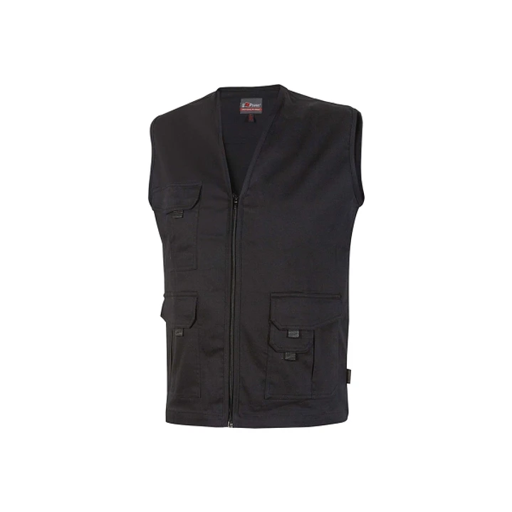 Upower Chica Chaleco Multibolsillos de Algodon Elastico - Talla 4XL - Cierre Cremallera Frontal, Espacio para Personalizacion, Bolsillos con Solapa y  1