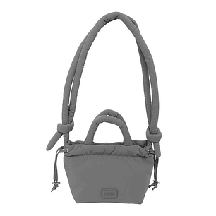 Safta Moos Capsula Grey Bolso Compacto - Cierre de Iman - Cremallera - Cierre con Cordones - Asas Acolchadas - 2.56L - 160x100x160mm - Color Gris