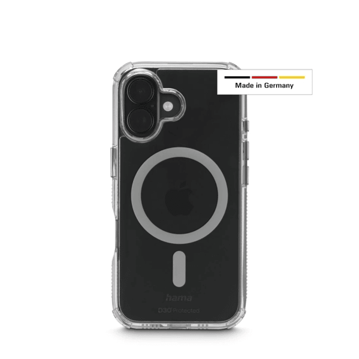 Hama Extreme Protect Funda para iPhone 17 - Magnetico - Antideslizante - Policarbonato - Proteccion D3O - Bordes Elevados - Color Transparente 1