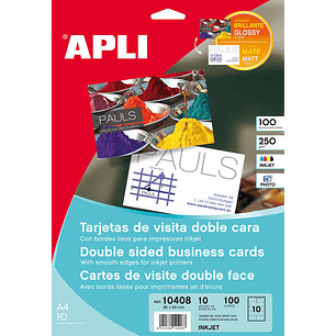 Apli Tarjetas de Visita Doble Cara Brillante 250g 10 Hojas