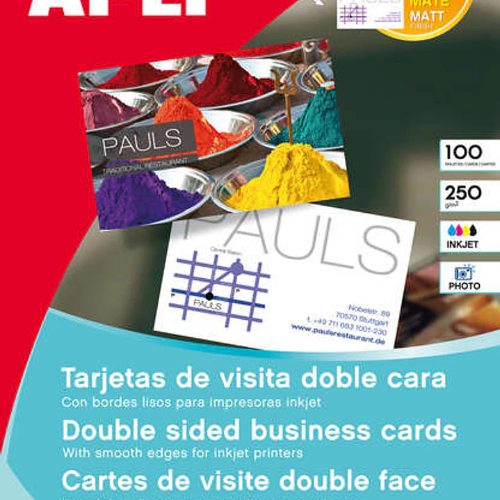 Apli Tarjetas de Visita Doble Cara Brillante 250g 10 Hojas 1