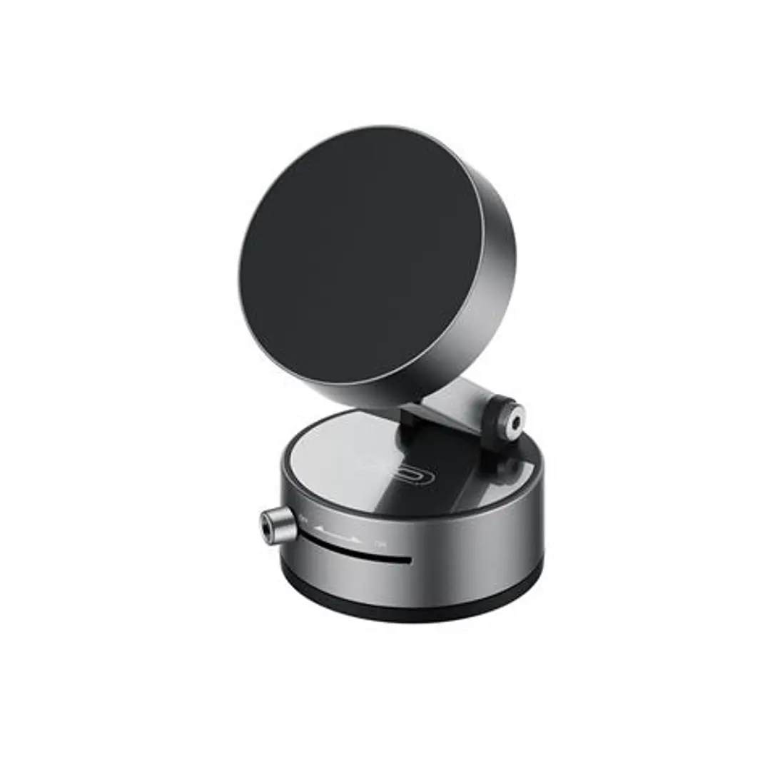 XO C170 Soporte Magnetico de Coche para Smartphones - Fijacion por Vacio - Rotacion 360º - Boton de Liberacion  - Aro Metalico Incluido - Color Negro 1
