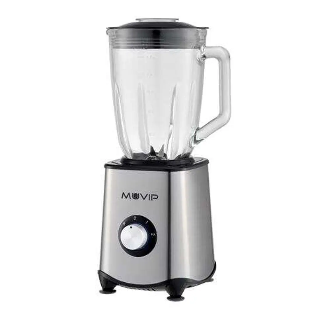 Muvip Batidora de Vaso 1300W 1.5L - 2 Velocidades - Cuerpo y Chuchillas de Acero Inoxidable - Funcion Pica Hielo - Bloqueo de Seguridad 1