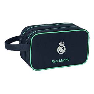 Safta Real Madrid 2ª Equipacion 25/26 Neceser de 5L - 2 Compartimentos con Cremallera - Asa Lateral - Adapatable a Carro - 260x125x150mm - Color Azul 