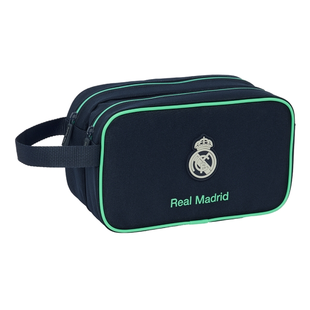 Safta Real Madrid 2ª Equipacion 25/26 Neceser de 5L - 2 Compartimentos con Cremallera - Asa Lateral - Adapatable a Carro - 260x125x150mm - Color Azul  1