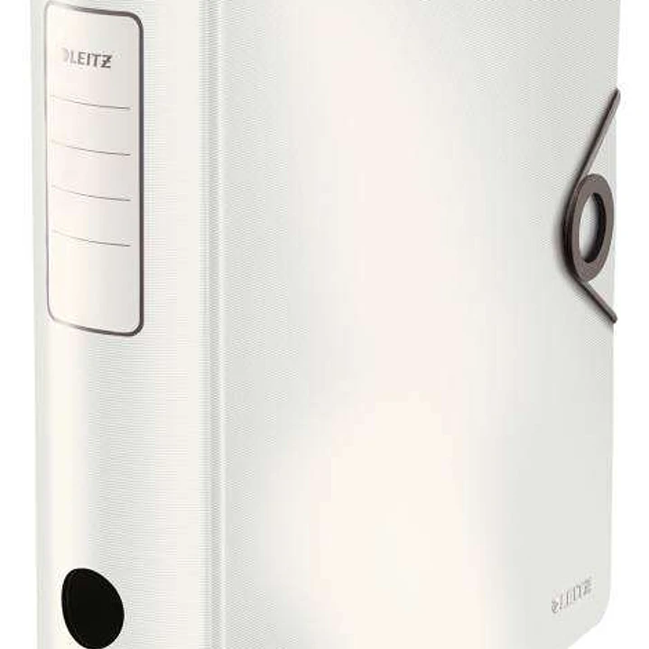 Leitz Active Solid Archivador de Palanca para formato A4 - Lomo Ancho Redondeado de 75mm - Mecanismo de 180° - Cierre con Goma Elastica - Color Blanco 1