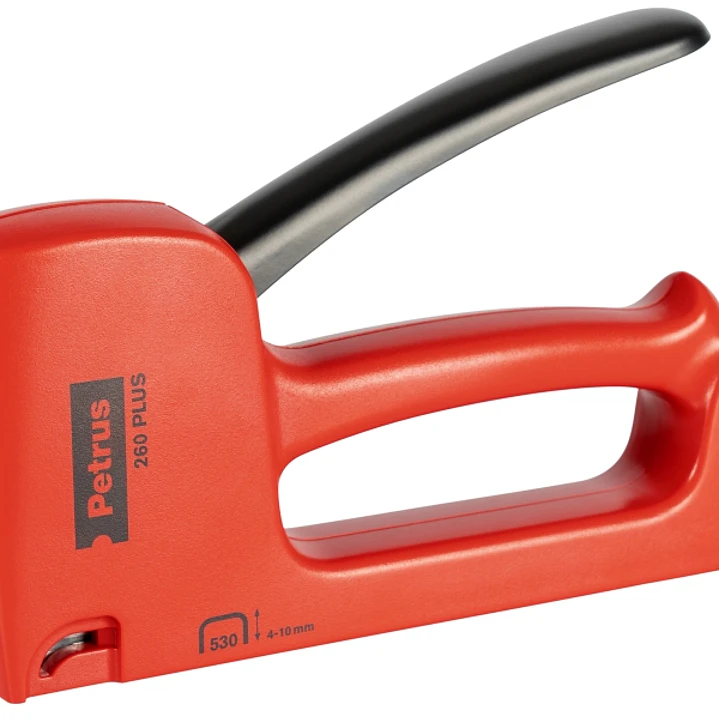 Petrus 260 Plus Clavadora/Grapadora - Para Grapas 530/4-10mm - Carga Posterior - Sistema de Bloqueo de Palanca - Color Rojo 1