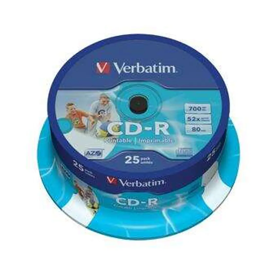Verbatim CD-R Printables 52x 700MB (Tarrina 25 Uds) 1