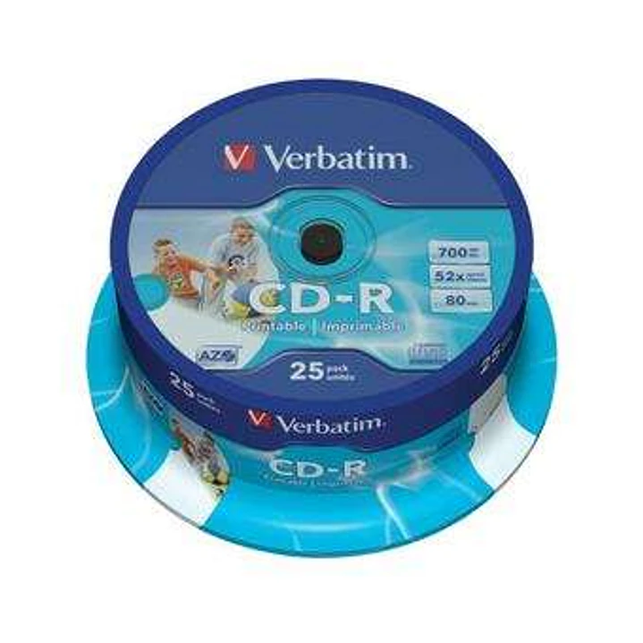 Verbatim CD-R Printables 52x 700MB (Tarrina 25 Uds) 1