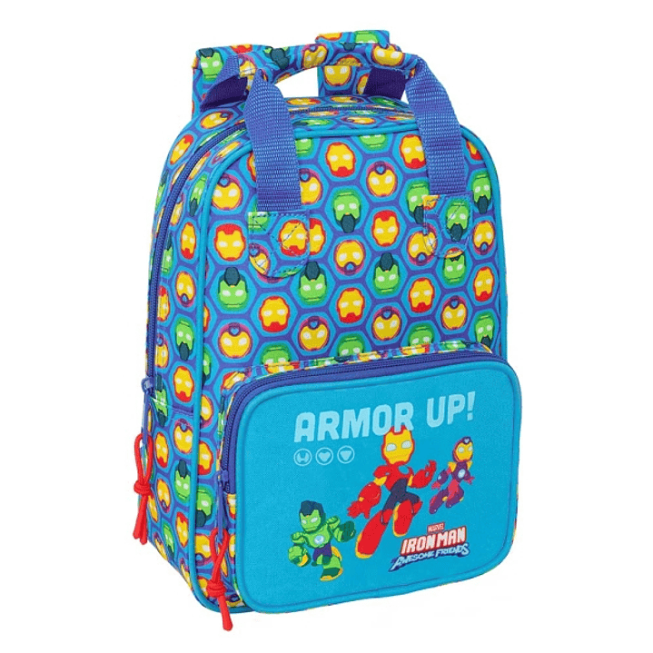 Safta Iron Man Mochila Infantil - Bolsillo Frontal - Tarjeta ID - Hombreras Acolchadas - Asa Forrada - 4.50L - 200x80x280mm - Color Azul 1