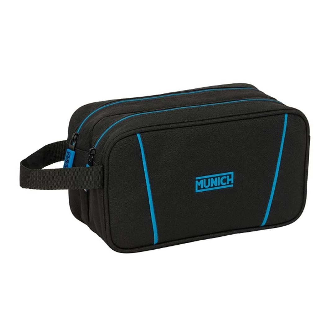 Safta Munich Road Neceser de 5L - 2 Compartimentos con Cremallera - Asa Lateral - Adapatable a Carro - 260x125x150mm - Color Negro 1