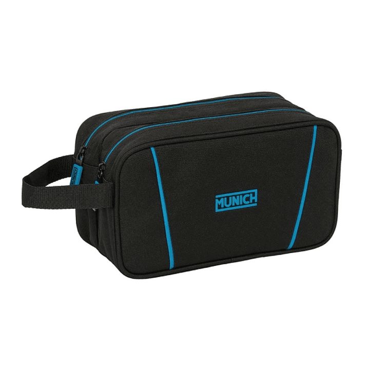 Safta Munich Road Neceser de 5L - 2 Compartimentos con Cremallera - Asa Lateral - Adapatable a Carro - 260x125x150mm - Color Negro 1