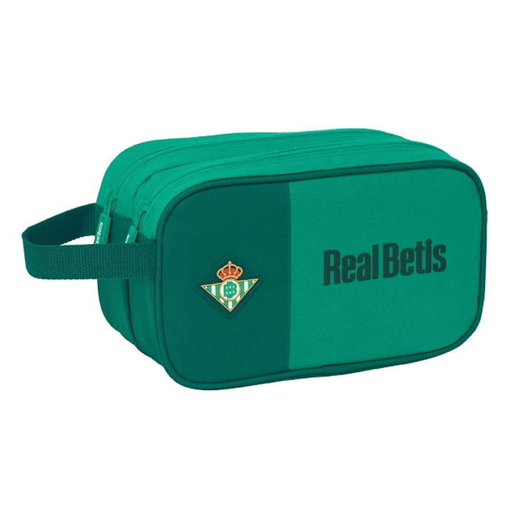Safta Real Betis Balompie Neceser de 5L - 2 Compartimentos con Cremallera - Asa Lateral - Adapatable a Carro - Resistente al Agua - 260x125x150mm - Co 1