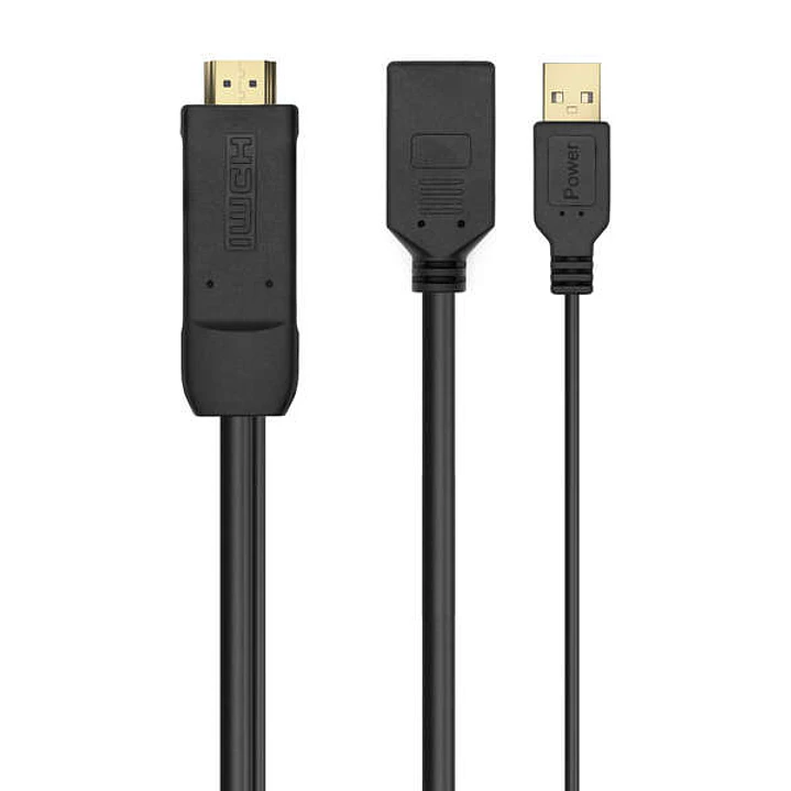 Aisens Conversor Activo HDMI 2.0 + USB ALIM. a DisplayPort V1.2 - HDMI/M-USB/M-DP/H - 10CM - Color Negro 1