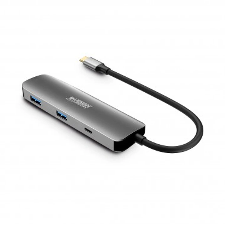 Urban Factory Hubee HUB 4 en 1- USB-C Macho - USB-A/USB-C/HDMI Hembra - 100W PD - Color Gris Metal 1