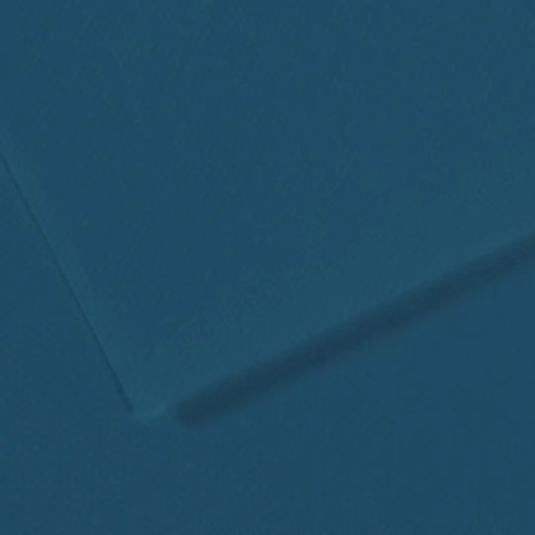 Canson Mi-Teintes Pack de 10 Hojas 160 g/m² - Tamaño 50 x 65cm - Doble Cara Grano Nido de Abeja y Grano Fino - Certificado FSC - Color Azul Petroleo 1